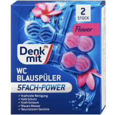 Блок в туалет Denkmit WC-Stein Blauspüler Flower Цветочный всплеск, 2 шт. 96 g